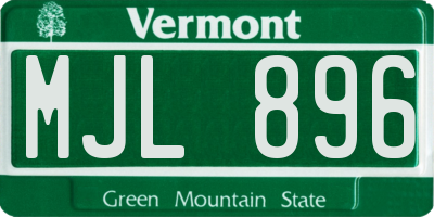 VT license plate MJL896