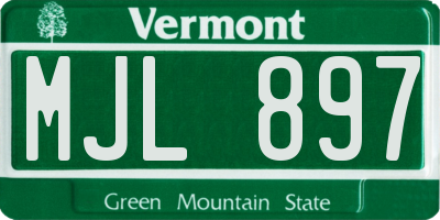 VT license plate MJL897