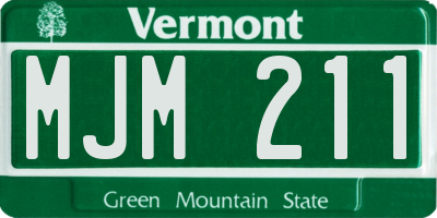 VT license plate MJM211