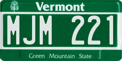 VT license plate MJM221