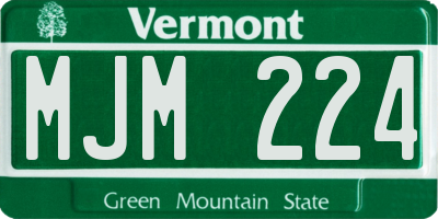 VT license plate MJM224