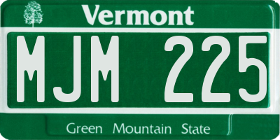 VT license plate MJM225