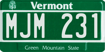VT license plate MJM231