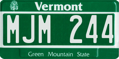 VT license plate MJM244