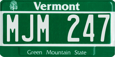 VT license plate MJM247