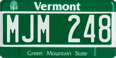 VT license plate MJM248