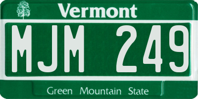 VT license plate MJM249