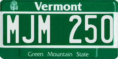 VT license plate MJM250