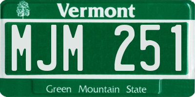 VT license plate MJM251