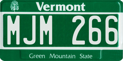 VT license plate MJM266