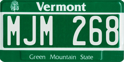 VT license plate MJM268