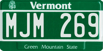 VT license plate MJM269
