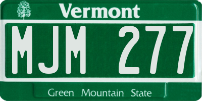 VT license plate MJM277