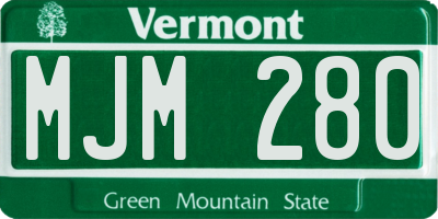 VT license plate MJM280