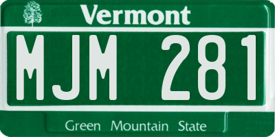 VT license plate MJM281