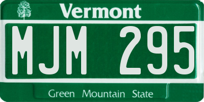VT license plate MJM295