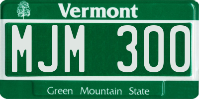 VT license plate MJM300
