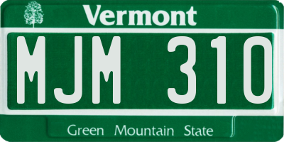 VT license plate MJM310