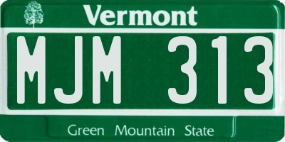 VT license plate MJM313