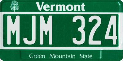 VT license plate MJM324
