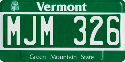 VT license plate MJM326