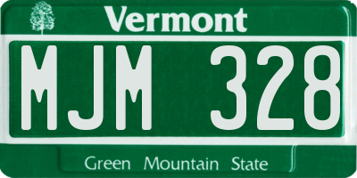 VT license plate MJM328
