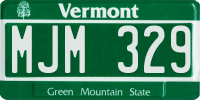 VT license plate MJM329