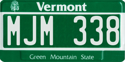 VT license plate MJM338