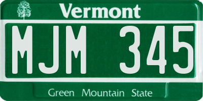 VT license plate MJM345