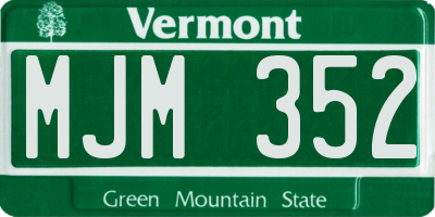 VT license plate MJM352