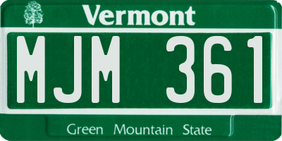 VT license plate MJM361