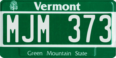 VT license plate MJM373
