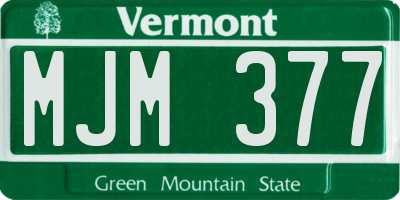 VT license plate MJM377
