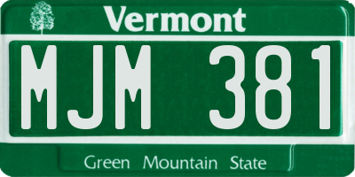 VT license plate MJM381