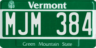 VT license plate MJM384