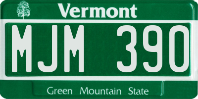 VT license plate MJM390