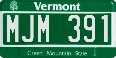 VT license plate MJM391