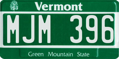 VT license plate MJM396