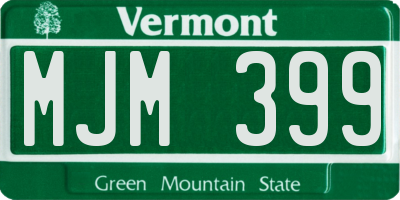 VT license plate MJM399