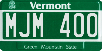 VT license plate MJM400