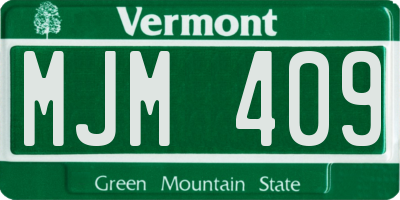 VT license plate MJM409