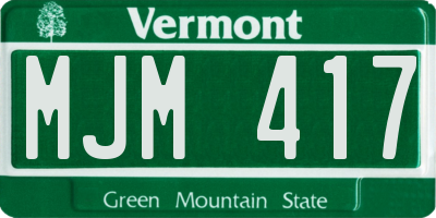 VT license plate MJM417