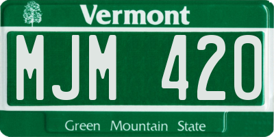 VT license plate MJM420