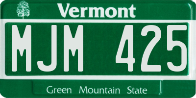 VT license plate MJM425