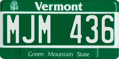 VT license plate MJM436