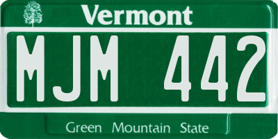 VT license plate MJM442
