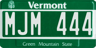 VT license plate MJM444