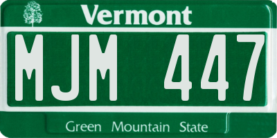 VT license plate MJM447