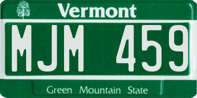 VT license plate MJM459