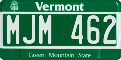 VT license plate MJM462